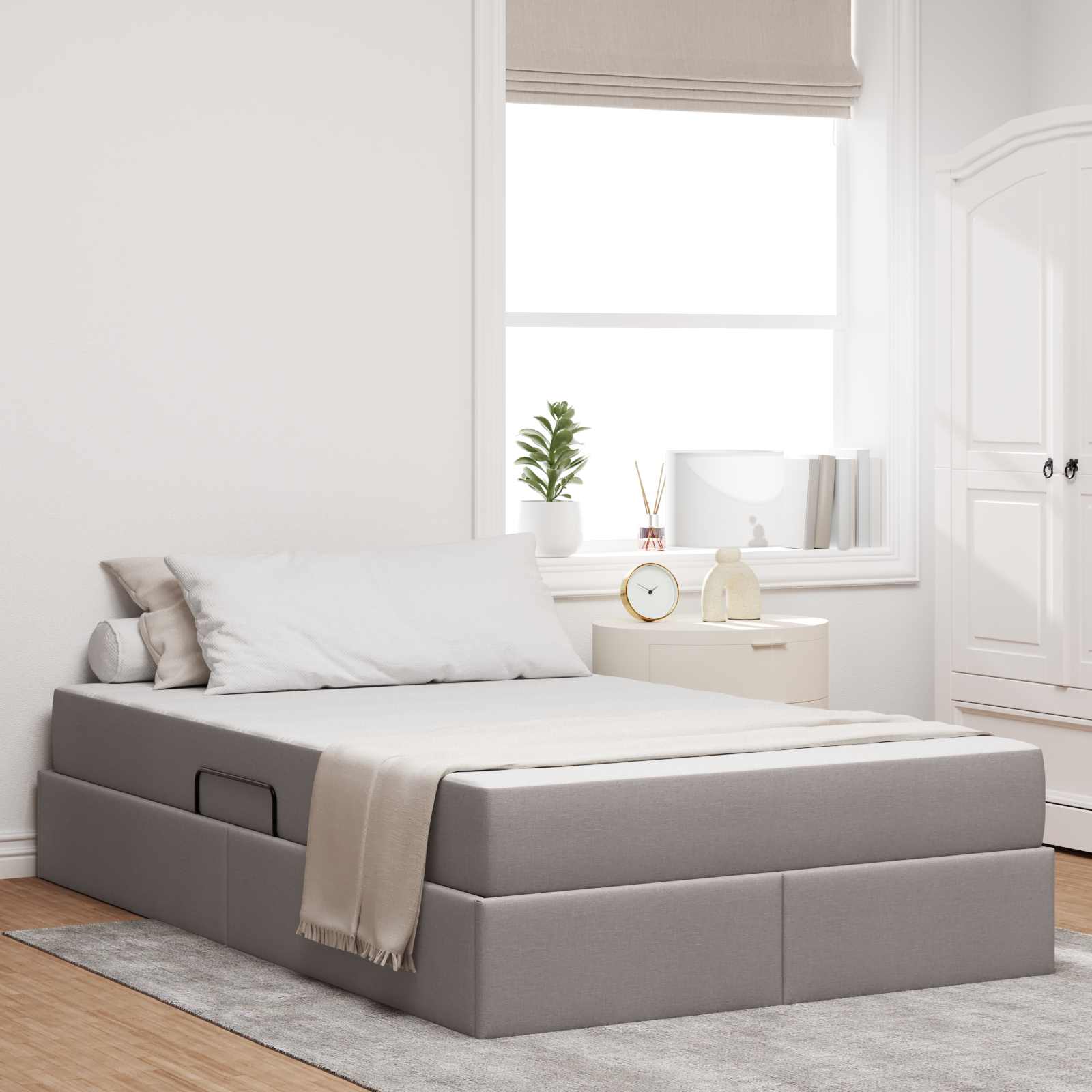 Κρεβάτι με αποθηκευτικό χώρο και στρώμα Taupe 120 x 190 cm