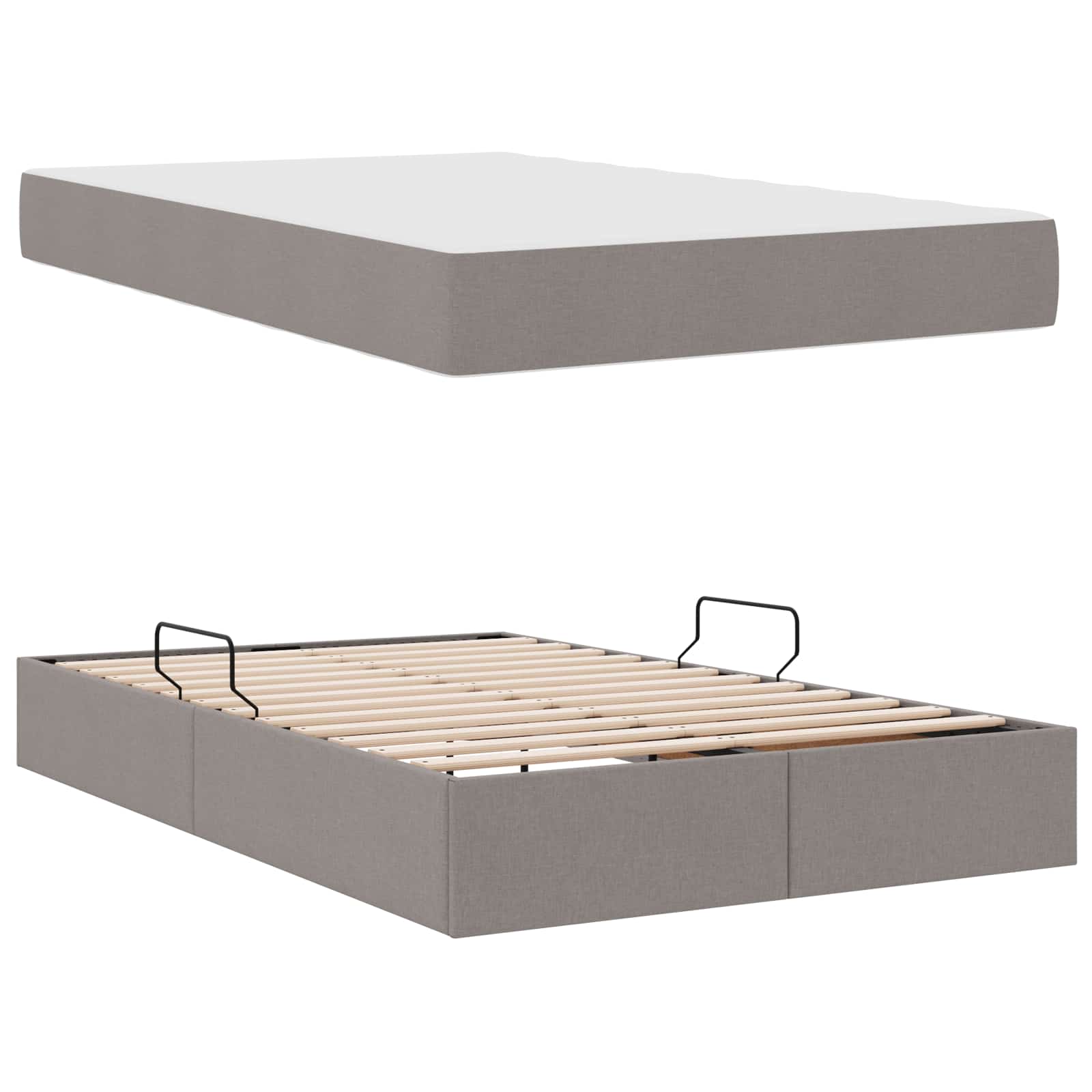 Κρεβάτι με αποθηκευτικό χώρο και στρώμα Taupe 120 x 190 cm
