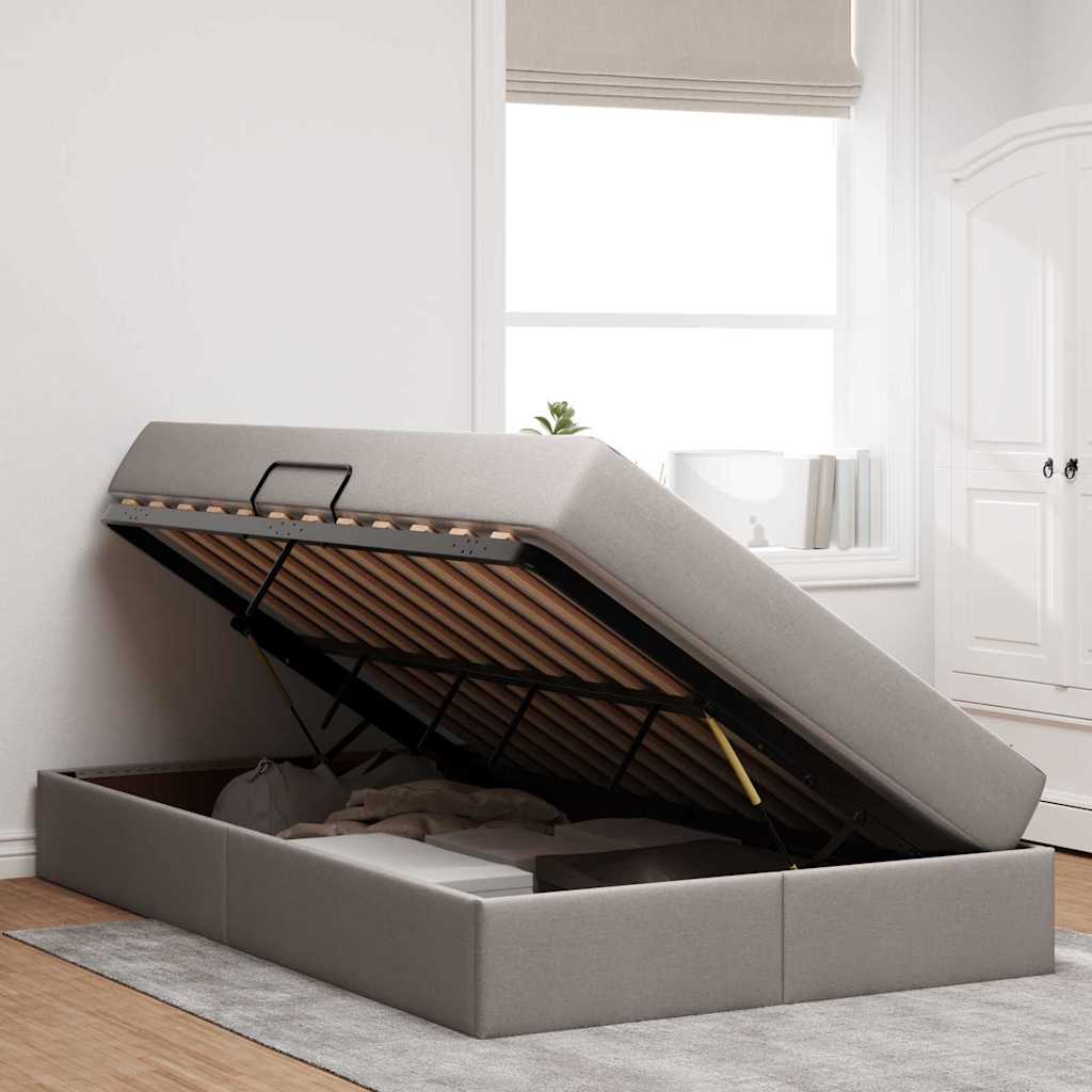 Κρεβάτι με αποθηκευτικό χώρο και στρώμα Taupe 120 x 200 cm - Pakobazaar