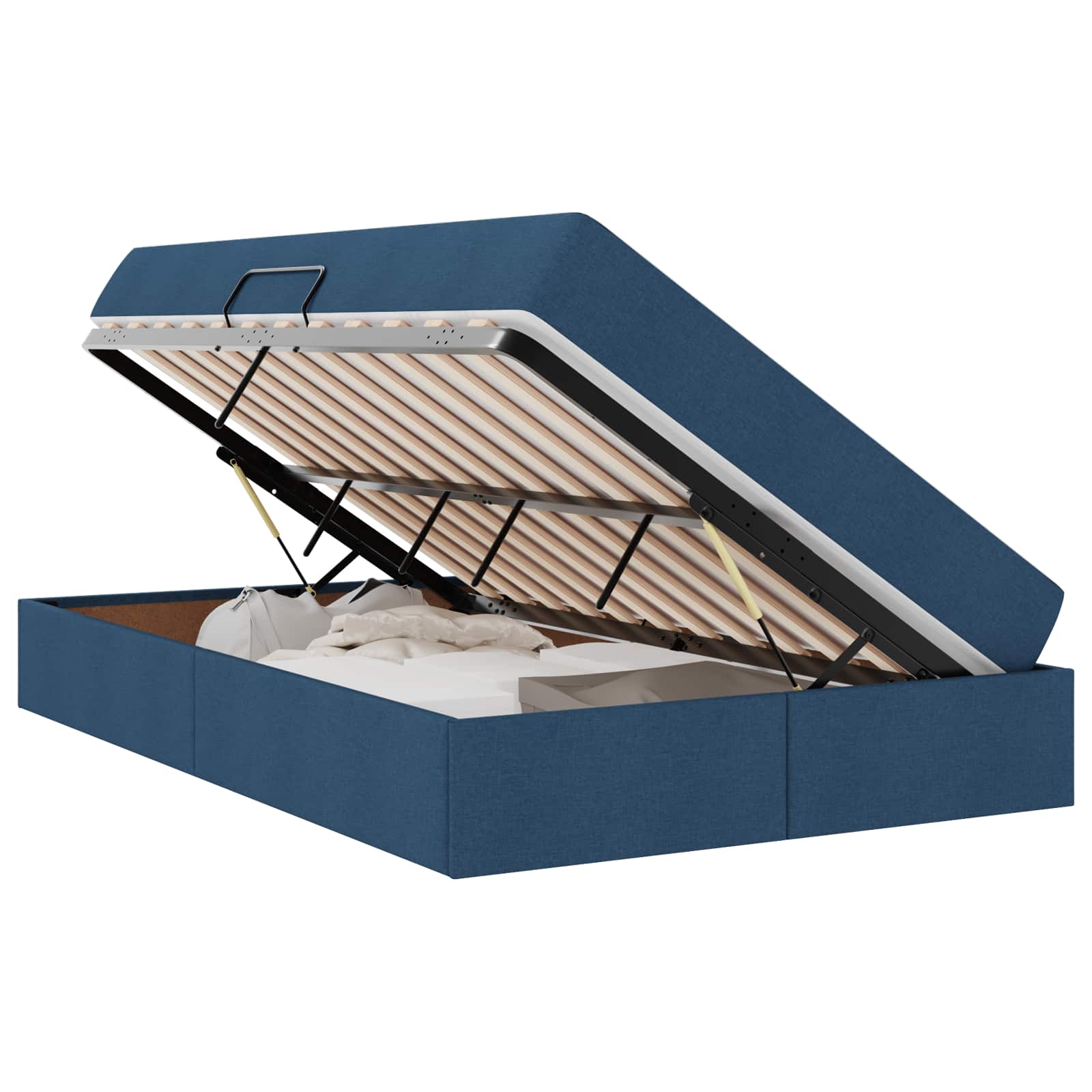 Κρεβάτι με αποθηκευτικό χώρο και στρώμα Μπλε 120 x 200 cm