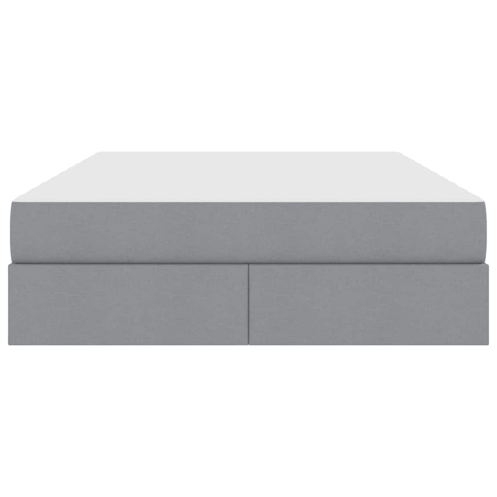 Κρεβάτι με αποθηκευτικό χώρο και στρώμα με στρώμα Ανοιχτό γκρι