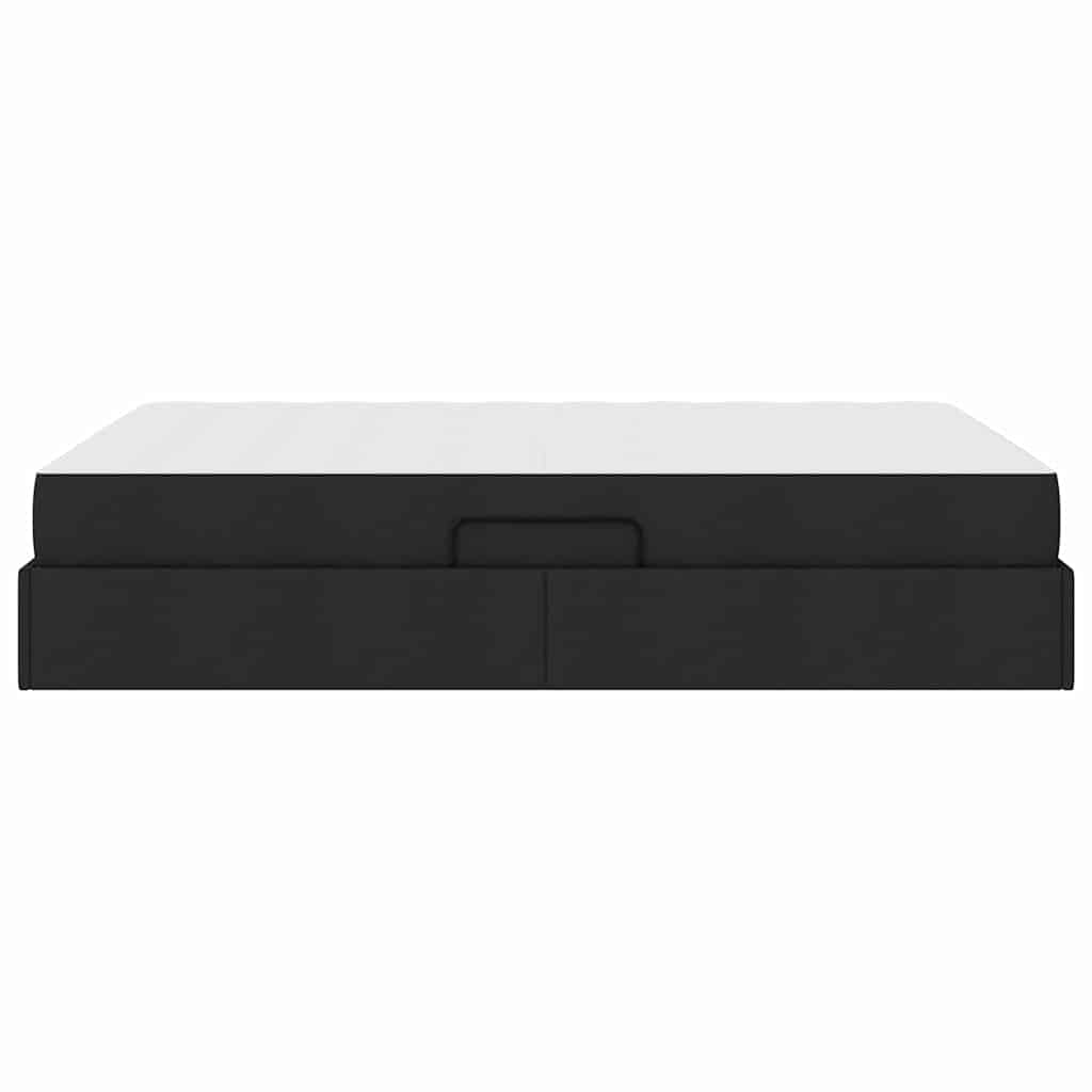 Κρεβάτι με αποθηκευτικό χώρο και στρώμα Μαύρο 140 x 190 cm - Pakobazaar