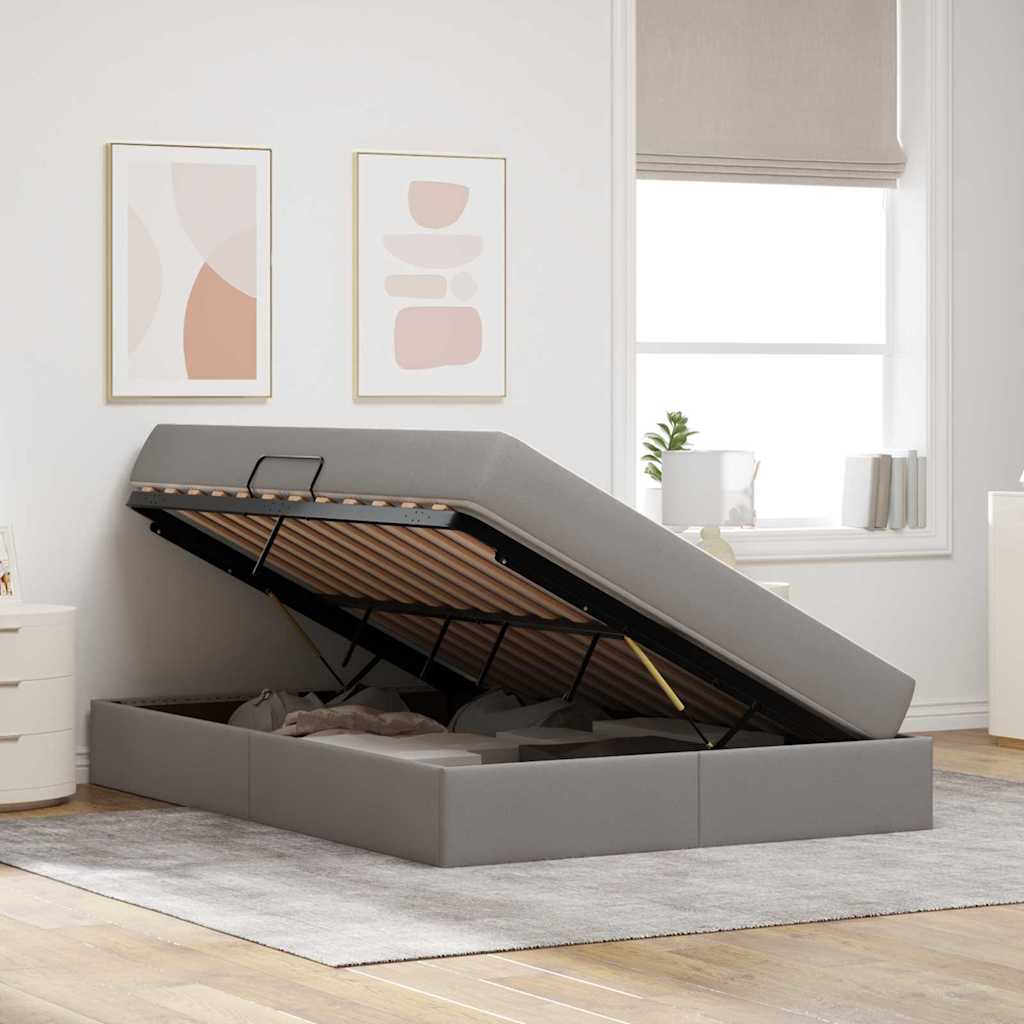 Κρεβάτι με αποθηκευτικό χώρο και στρώμα Taupe 140 x 190 cm