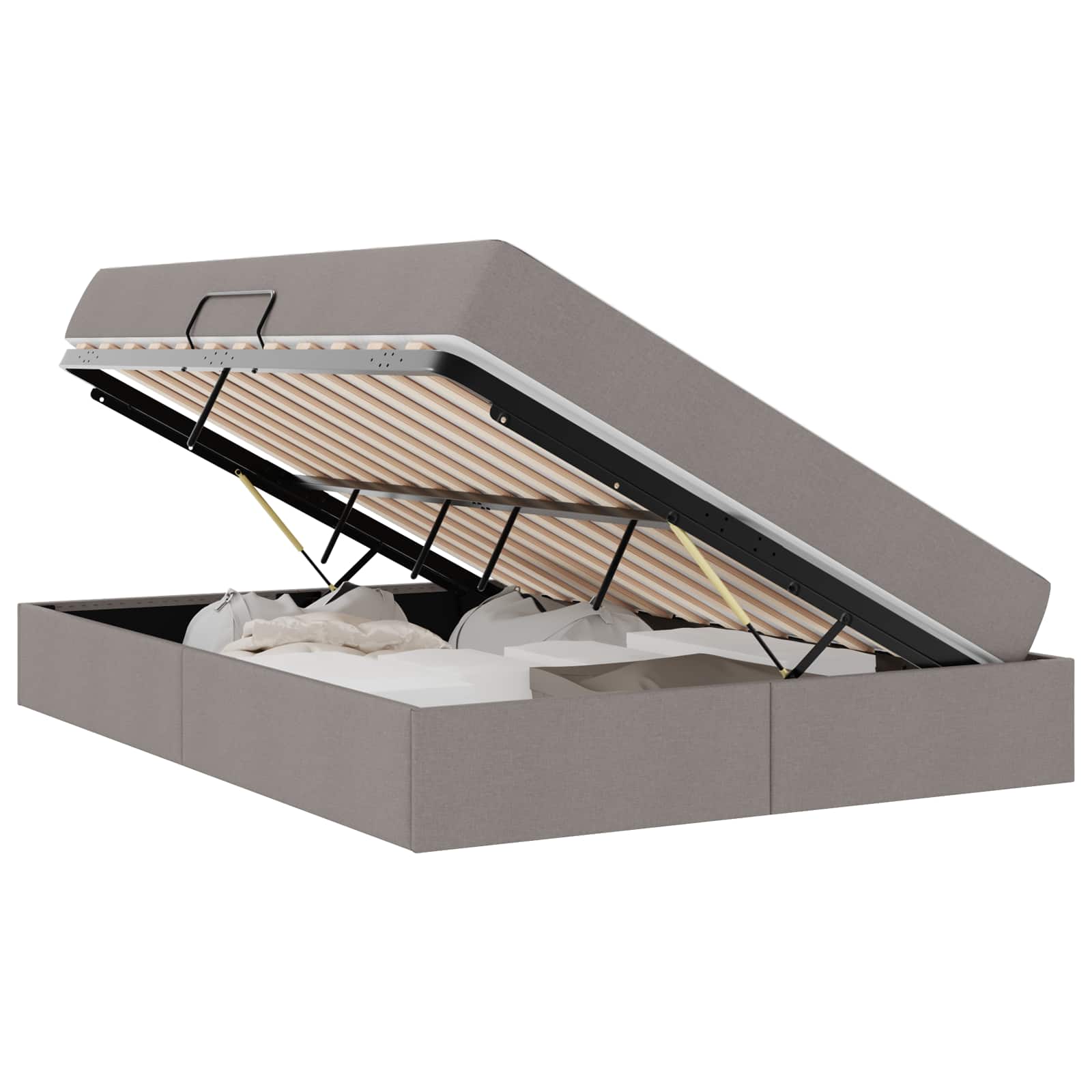 Κρεβάτι με αποθηκευτικό χώρο και στρώμα Taupe 140 x 190 cm