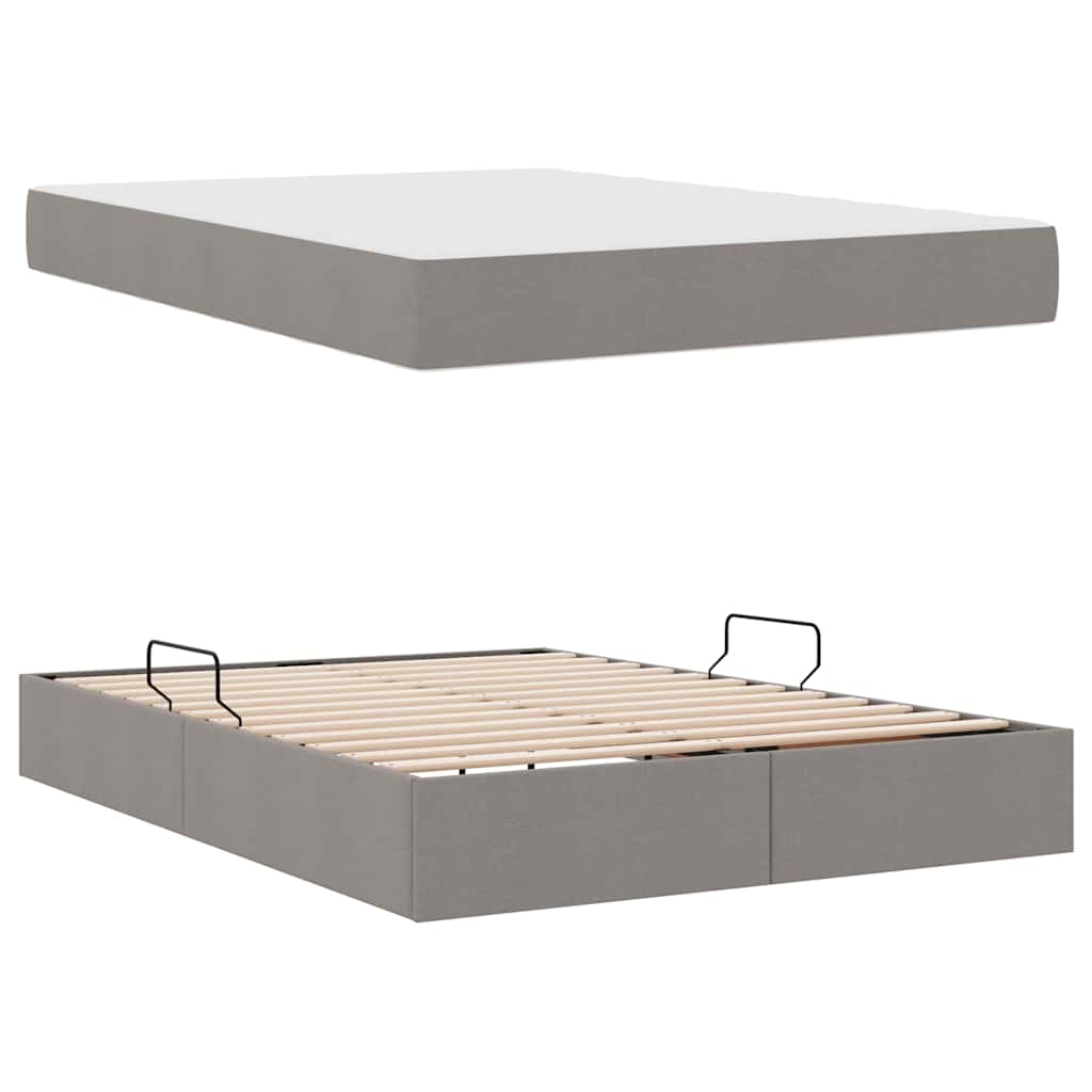 Κρεβάτι με αποθηκευτικό χώρο και στρώμα Taupe 140 x 190 cm