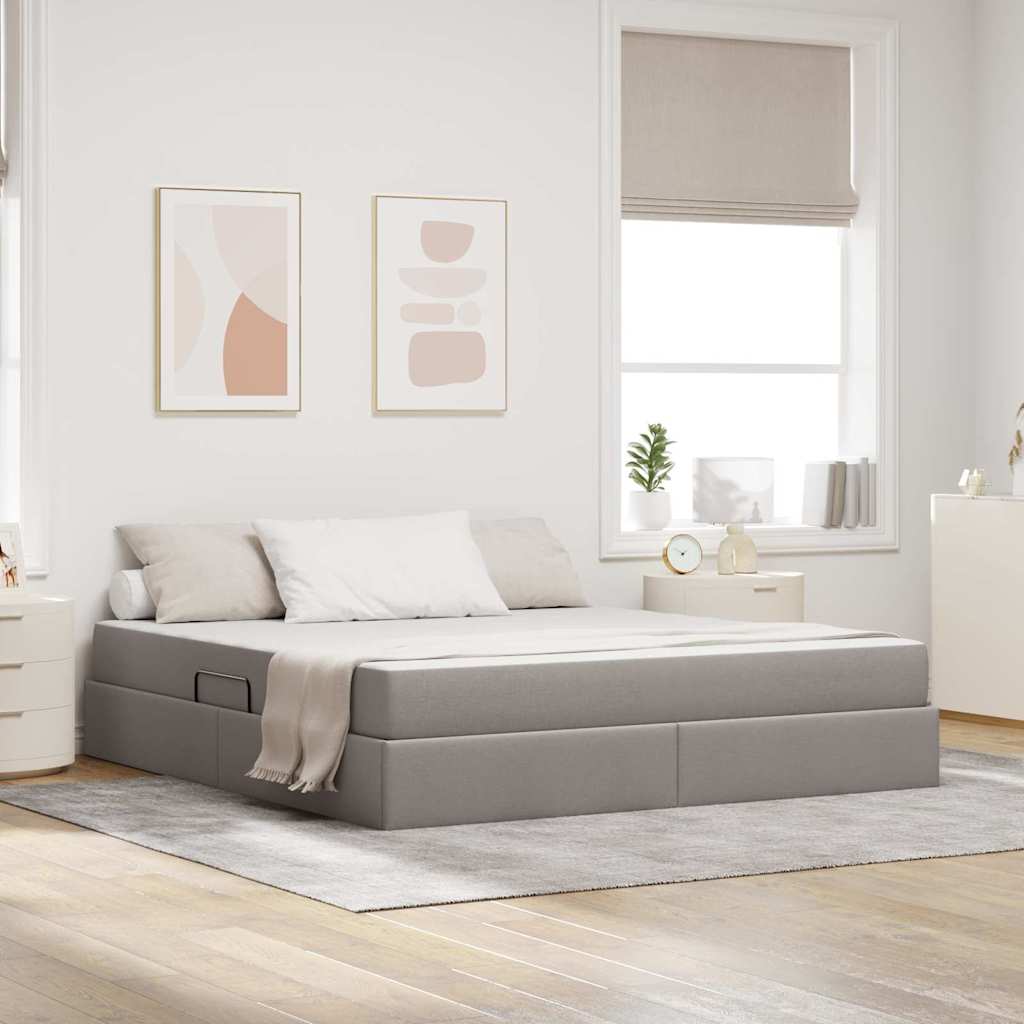 Κρεβάτι με αποθηκευτικό χώρο και στρώμα Taupe 180 x 200 cm - Pakobazaar