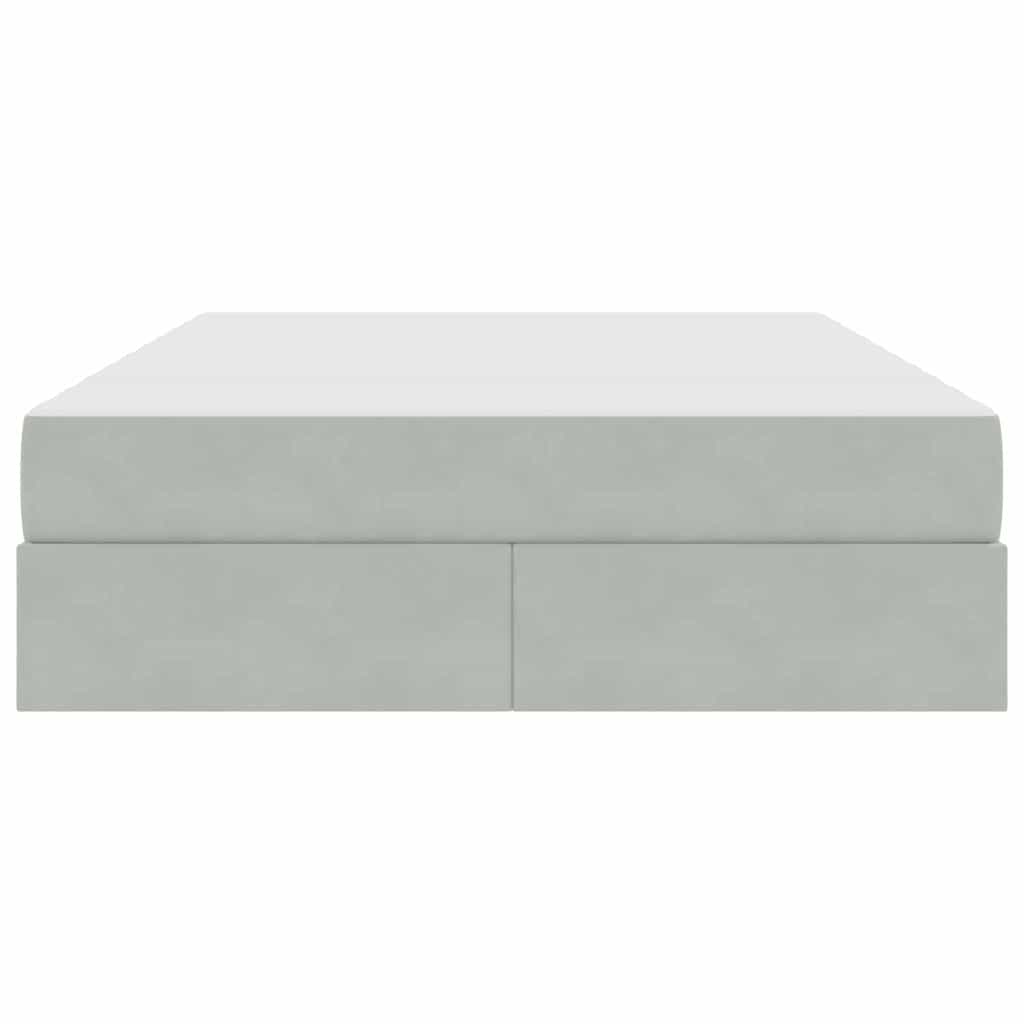Κρεβάτι με αποθηκευτικό χώρο και στρώμα με στρώμα Ανοιχτό γκρι