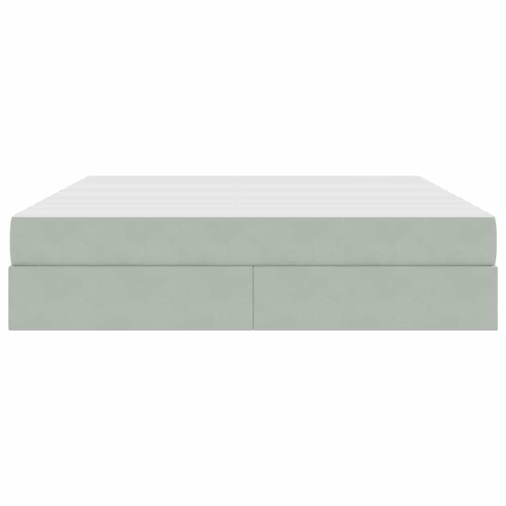 Κρεβάτι με αποθηκευτικό χώρο και στρώμα με στρώμα Ανοιχτό γκρι - Pakobazaar