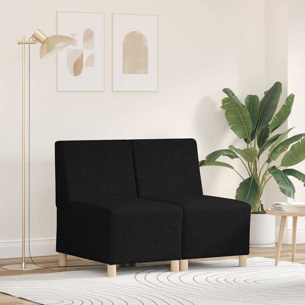 Μοναδικός Καναπές χωρίς Χερούλια 2 pcs Μαύρο 55 x 74 x 82 εκ.