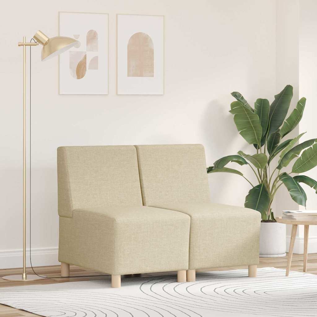 Μοναδικός Καναπές χωρίς Χερούλια 2 pcs Κρεμ 55 x 74 x 82 εκ.