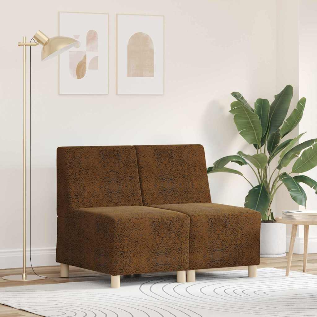 Μοναδικός Καναπές χωρίς Χερούλια 2 pcs Καφέ 55 x 74 x 82 εκ.