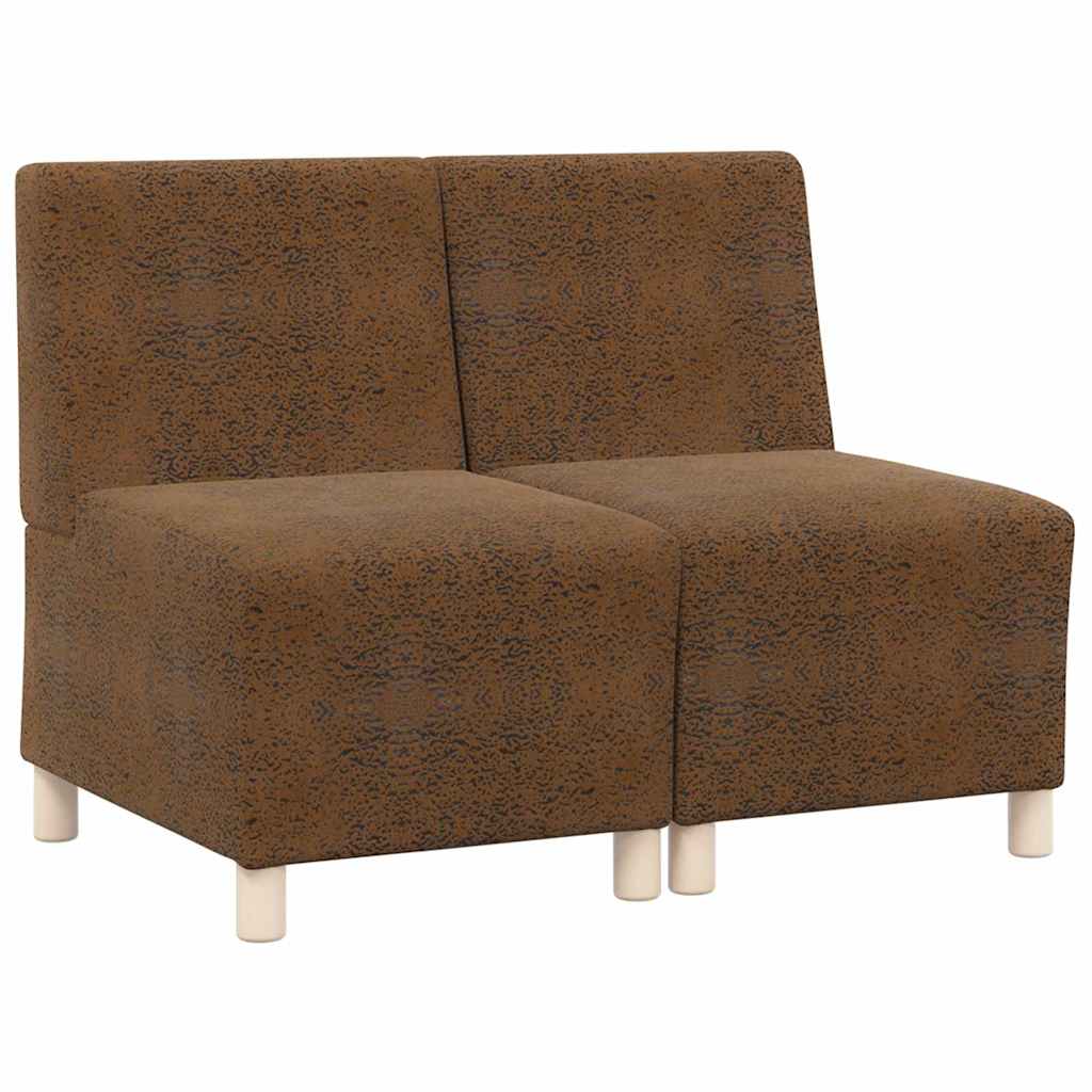 Μοναδικός Καναπές χωρίς Χερούλια 2 pcs Καφέ 55 x 74 x 82 εκ.