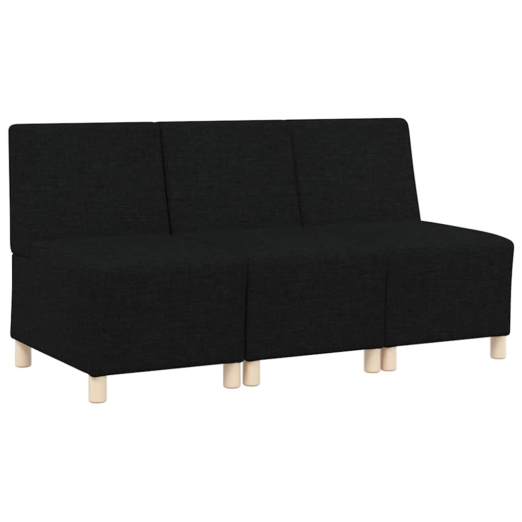 Μοναδικός Καναπές χωρίς Χερούλια 3 pcs Μαύρο 55 x 74 x 82 εκ.