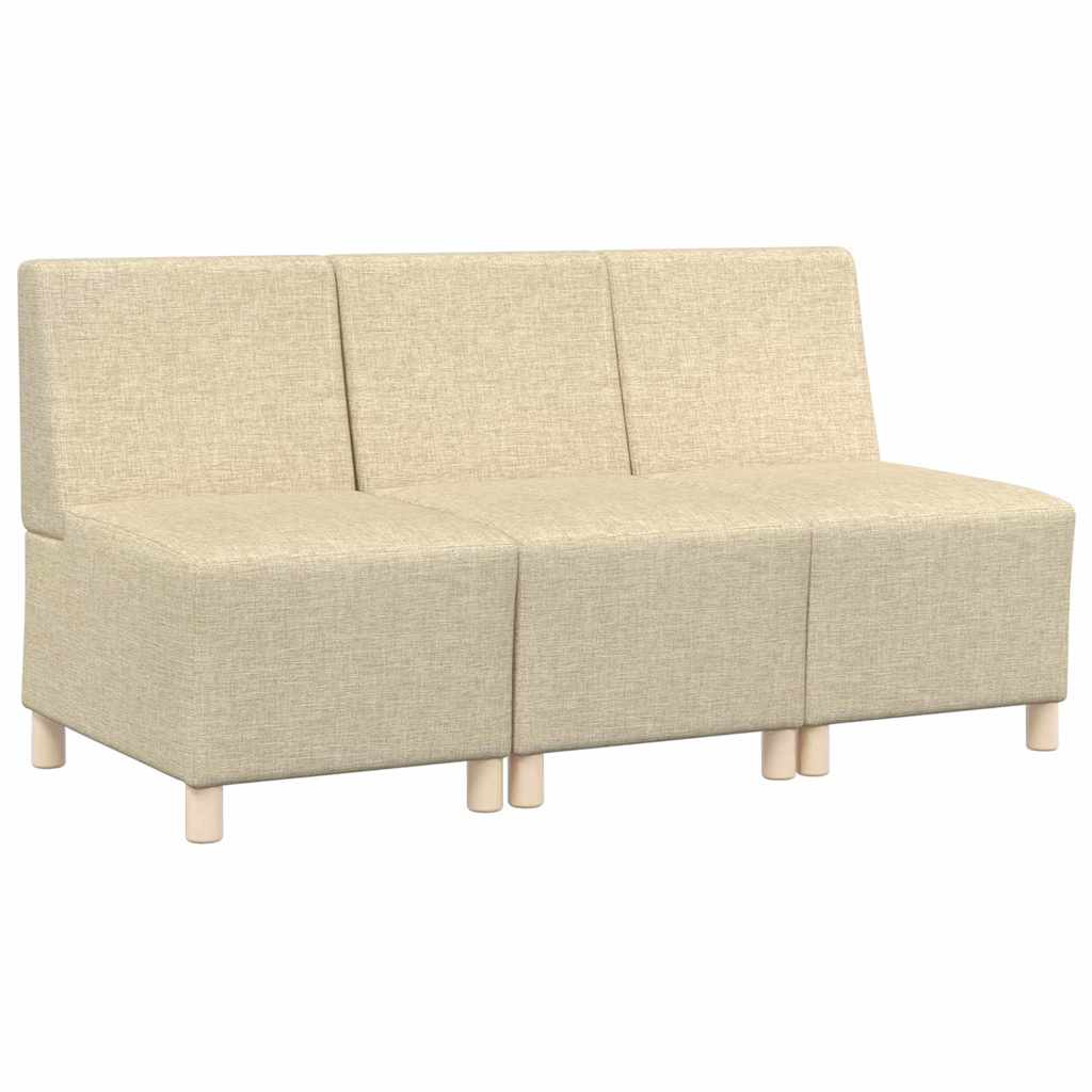 Μοναδικός Καναπές χωρίς Χερούλια 3 pcs Κρεμ 55 x 74 x 82 εκ.