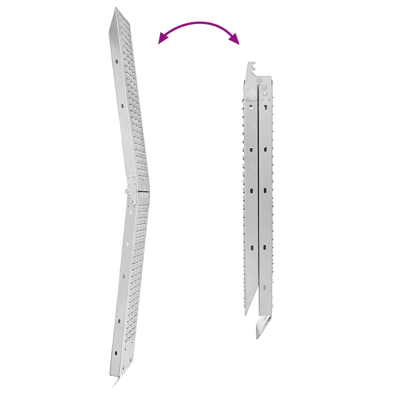 Πτυσσόμενη ράμπα 200kg ανά ράμπα 2 pcs Ασημί 166 x 23 x 4,5 εκ - Pakobazaar