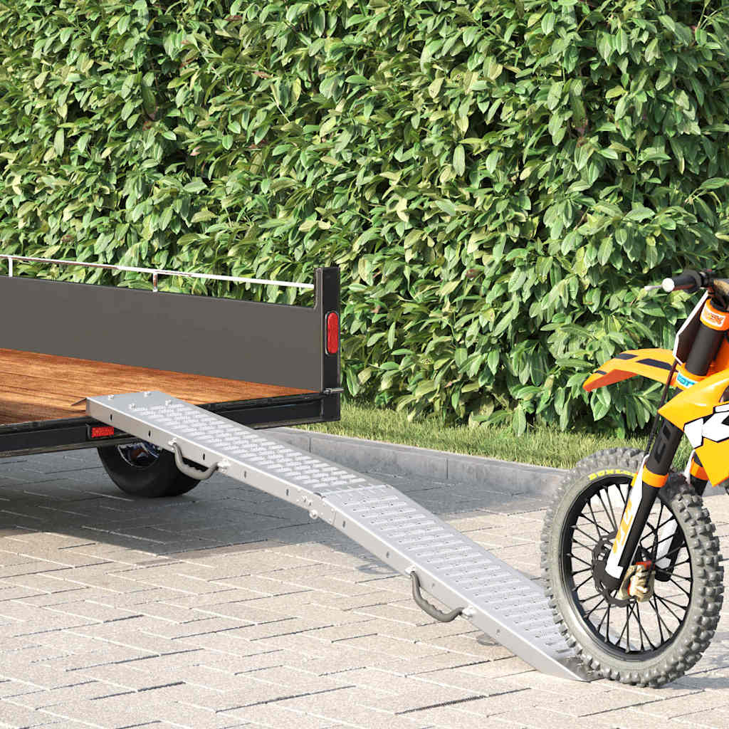 Πτυσσόμενη ράμπα 200kg ανά ράμπα Ασημί 186 x 23 x 4,5 εκ - Pakobazaar