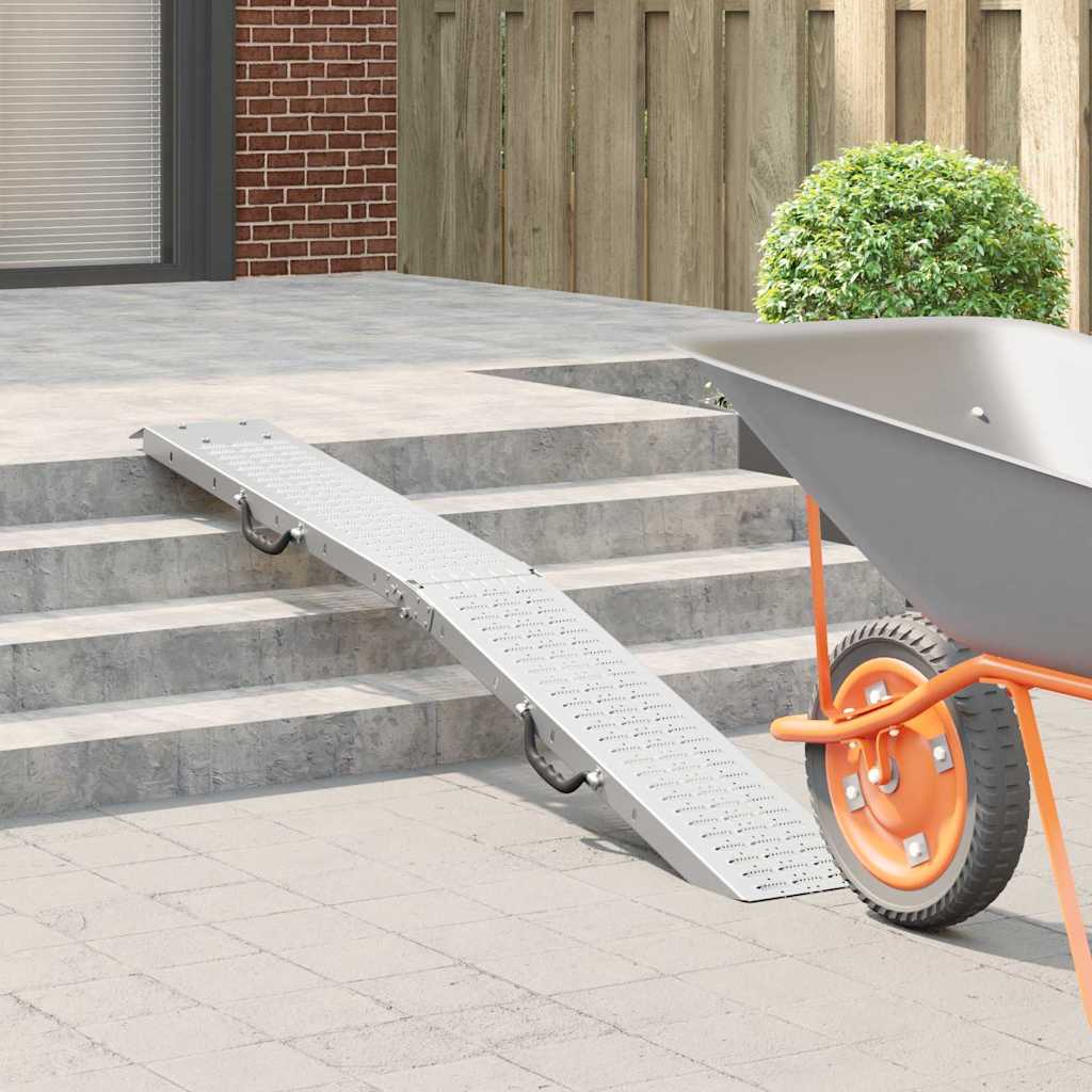 Πτυσσόμενη ράμπα 200kg ανά ράμπα Ασημί 186 x 23 x 4,5 εκ - Pakobazaar