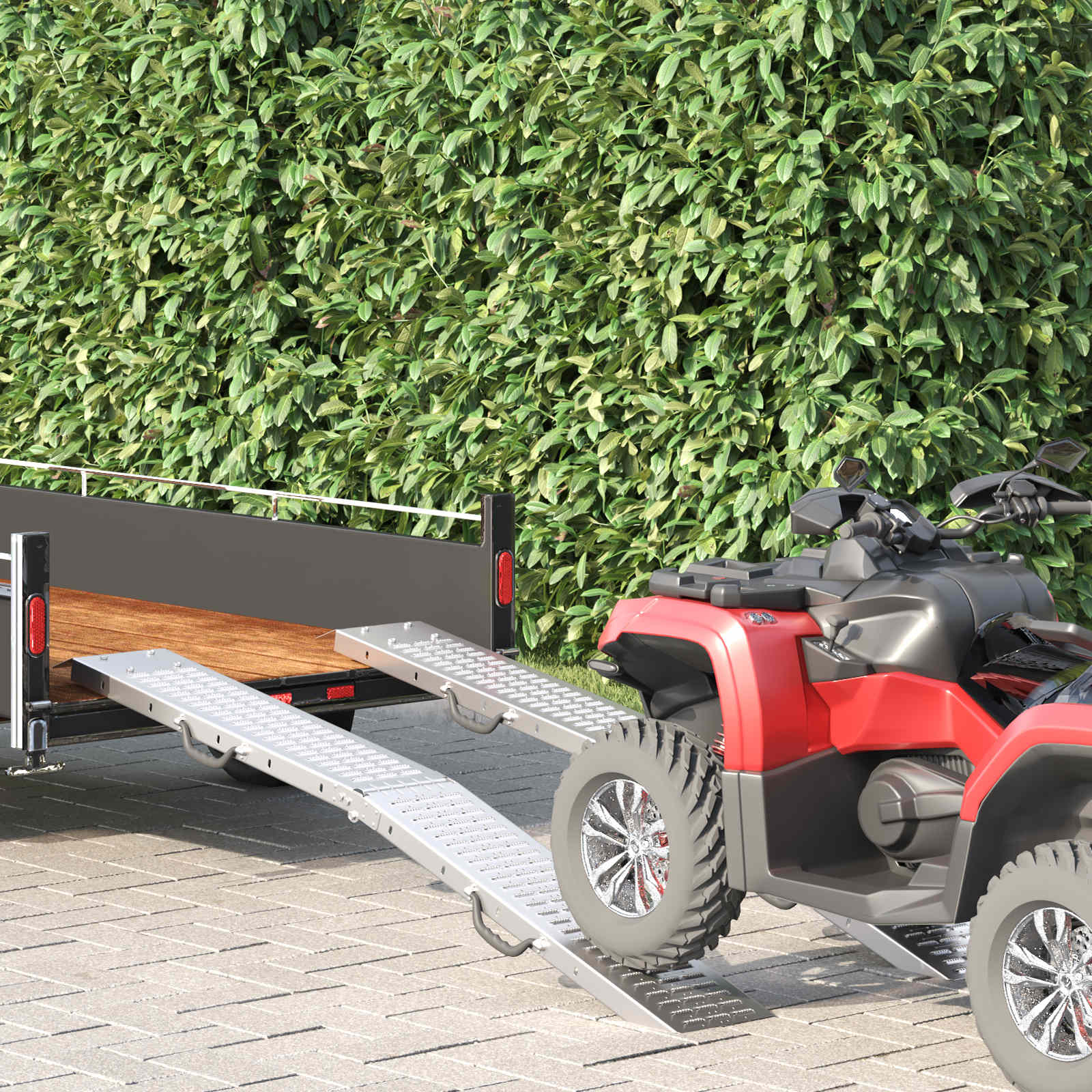 Πτυσσόμενη ράμπα 200kg ανά ράμπα 2 pcs Ασημί 186 x 23 x 4,5 εκ - Pakobazaar