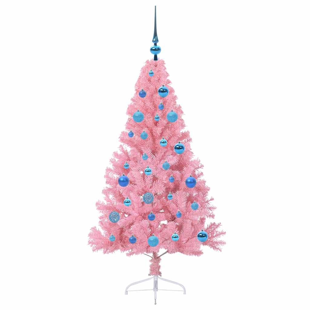 Τεχνητό προφωτισμένο Χριστουγεννιάτικο δέντρο Ροζ 150 cm PVC - Pakobazaar