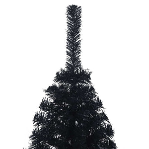 Τεχνητό προφωτισμένο Χριστουγεννιάτικο δέντρο Μαύρο 150 cm PVC