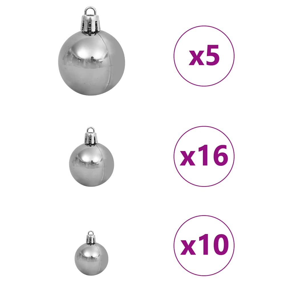 Τεχνητό προφωτισμένο Χριστουγεννιάτικο δέντρο Ασημί 210 cm PET