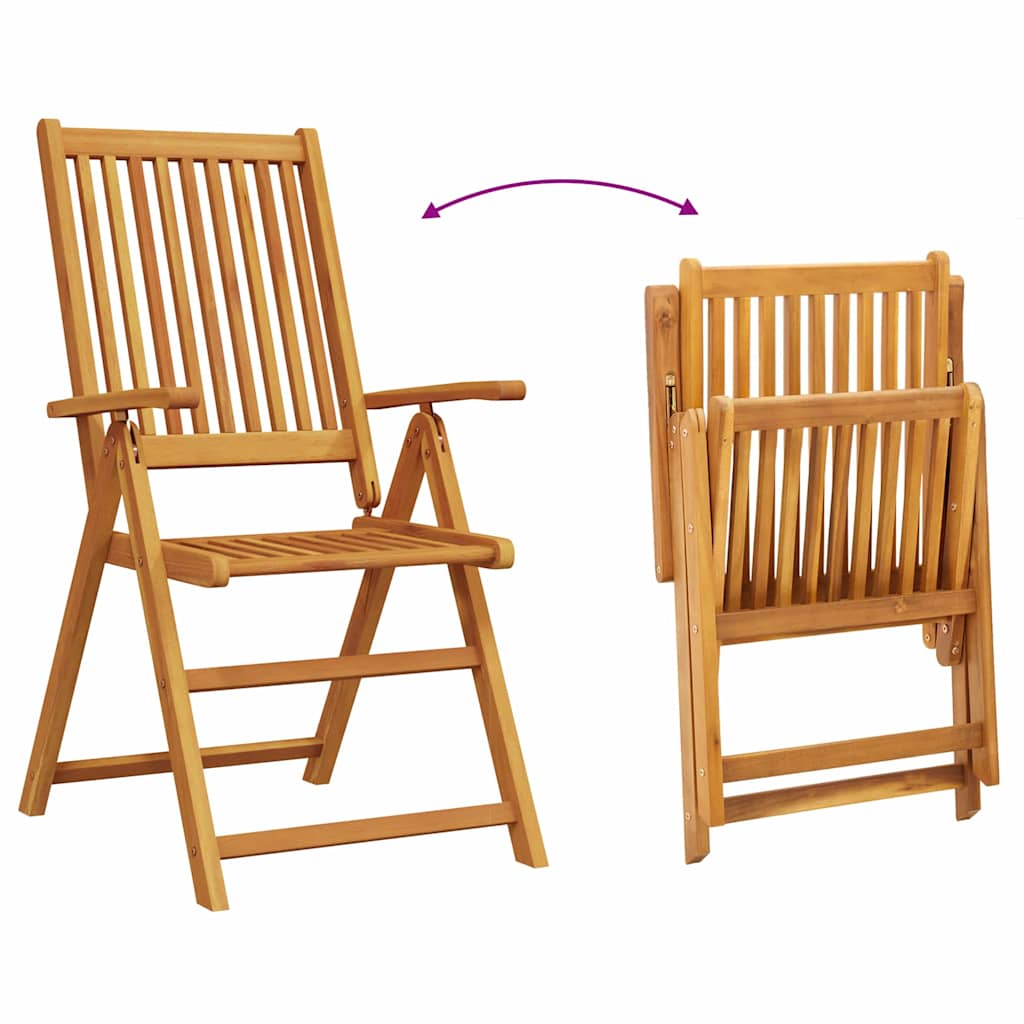 Σέτ φαγητού για κήπο 7 pcs Καφέ Στερεό Ξύλο Ακακίας