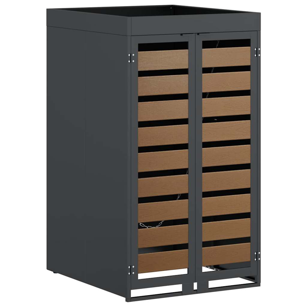 Αποθήκευση Κάδου με Στέγη Γλάστρας για Κάδο 240L Ανθρακί Ατσάλι - Pakobazaar