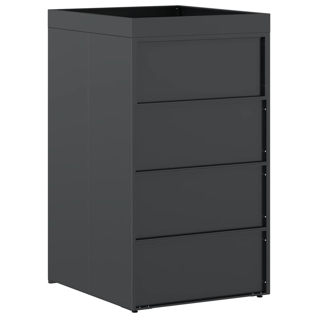 Αποθήκευση Κάδου με Στέγη Γλάστρας για Κάδο 240L Ανθρακί Ατσάλι - Pakobazaar