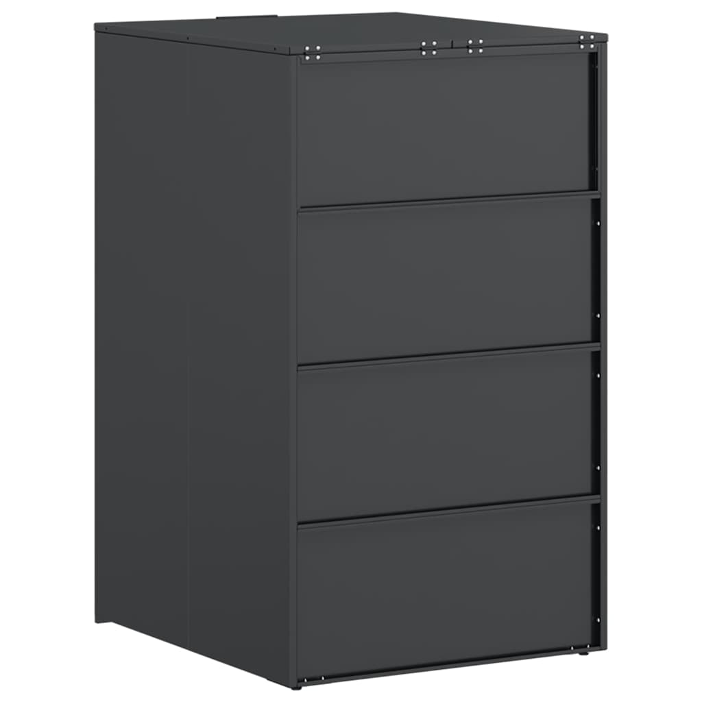 Αποθήκευση Κάδου με Καπάκι Αερίου για Κάδο 240L Ανθρακί Ατσάλι - Pakobazaar