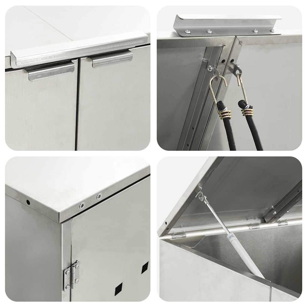 Αποθήκευση Κάδου με Καπάκι Αερίου για Κάδο 240L Ασημί