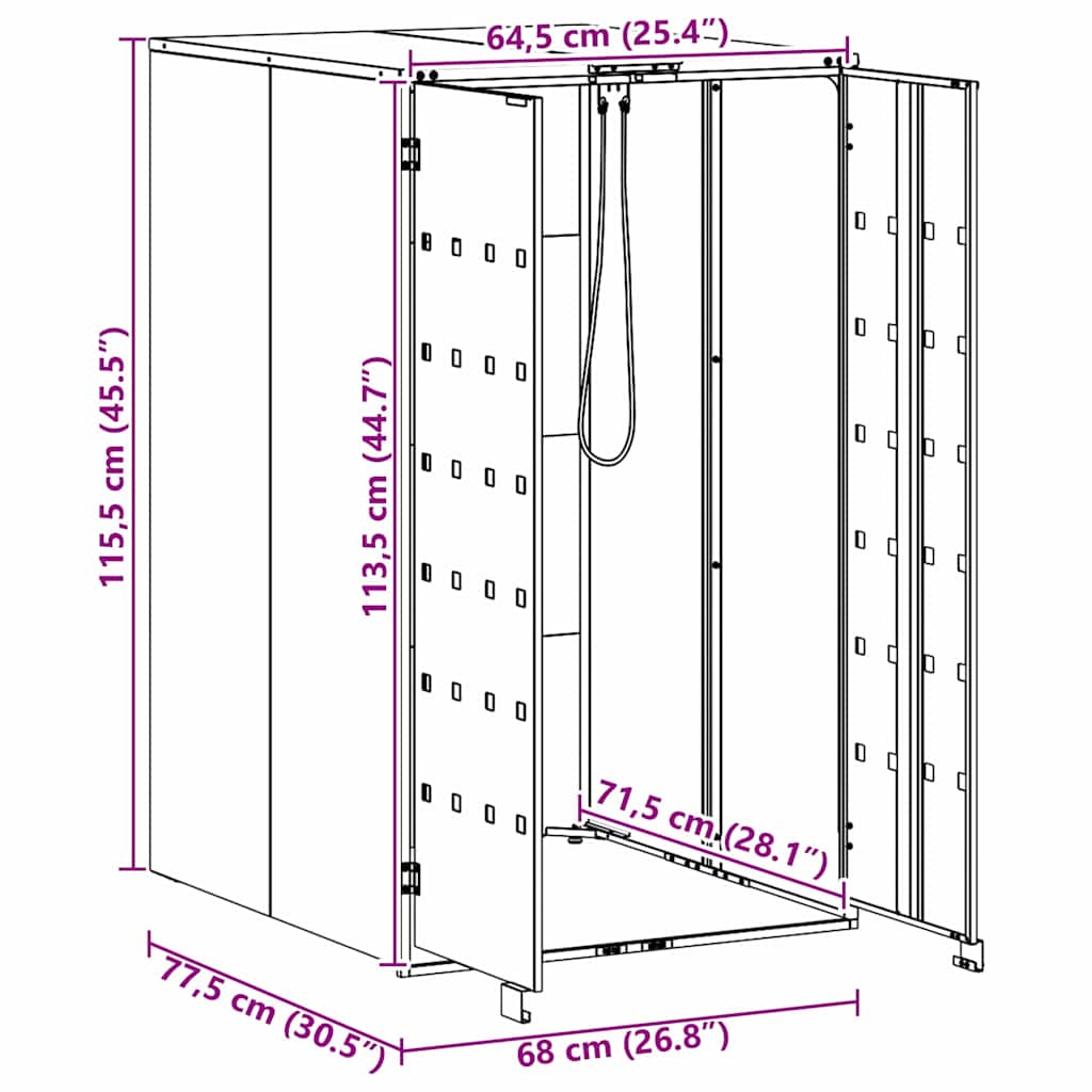 Αποθήκευση Κάδου με Καπάκι Αερίου για Κάδο 240L Ασημί