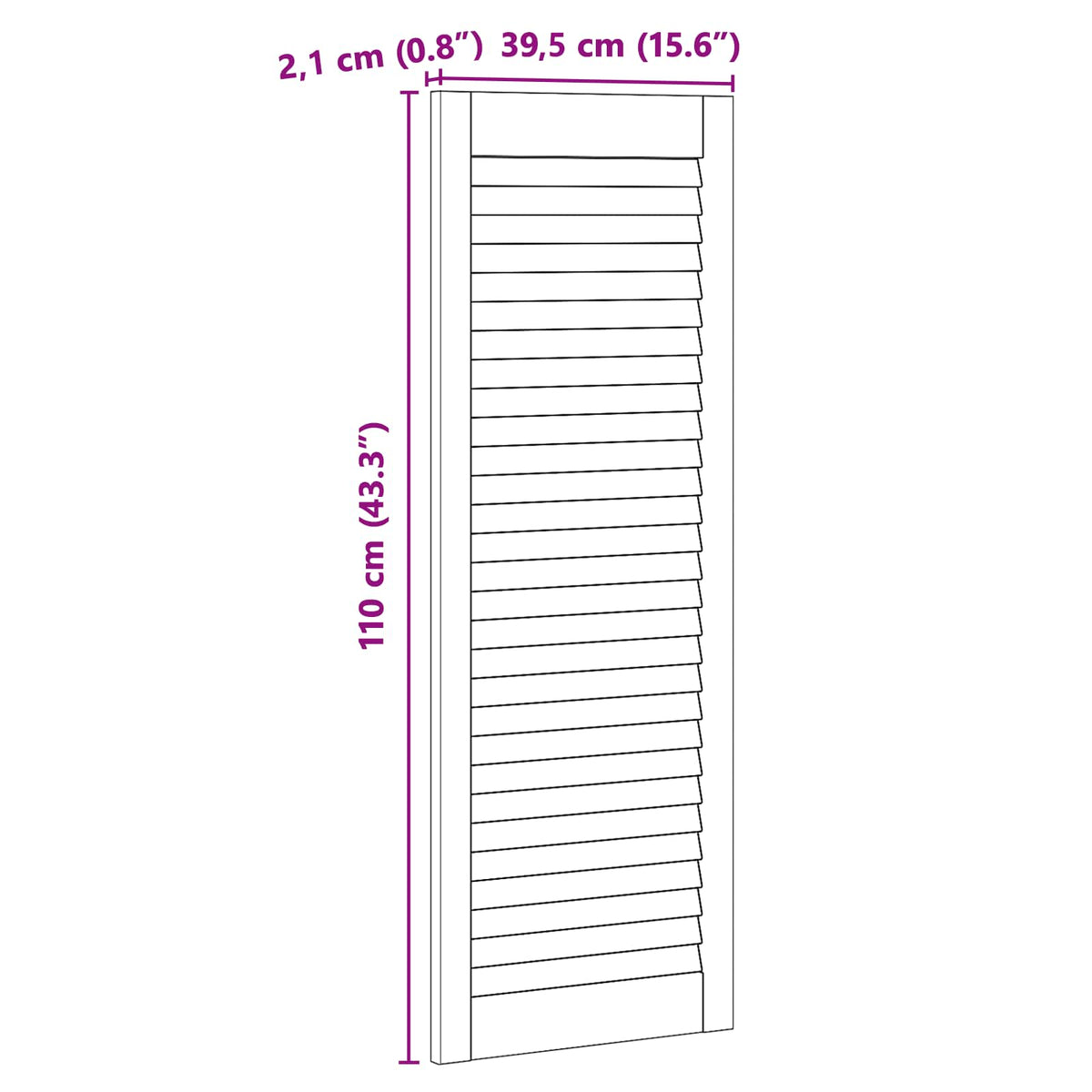 Πόρτα Ντουλάπας με πόρτα 2 τεμ. Φυσικό 110 x 39,5 εκ - Pakobazaar