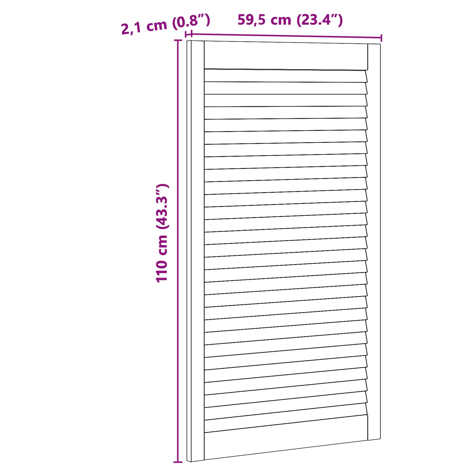 Πόρτα Ντουλάπας με πόρτα 2 pcs Φυσικό 110 x 2,1 x 59,5 cm - Pakobazaar