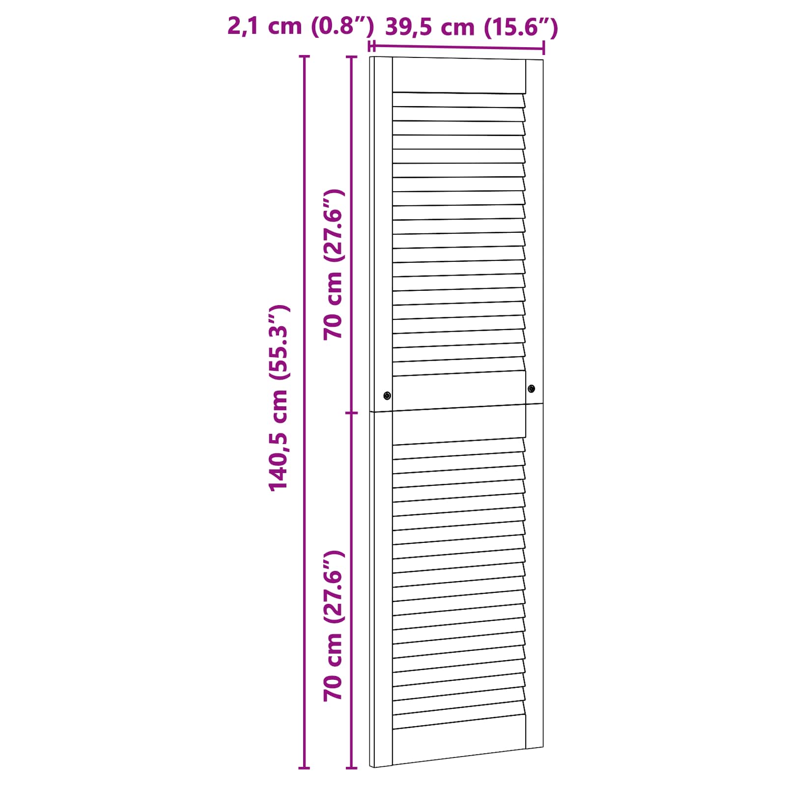 Πόρτα Ντουλάπας με πόρτα 2 pcs Φυσικό 140,5 x 2,1 x 39,5 cm - Pakobazaar