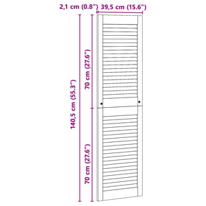 Πόρτα Ντουλάπας με πόρτα 2 pcs Φυσικό 140,5 x 2,1 x 39,5 cm - Pakobazaar