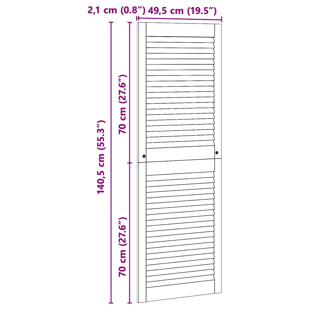 Πόρτα Ντουλάπας με πόρτα Φυσικό 49,5 x 2,1 x 140,5 εκ - Pakobazaar