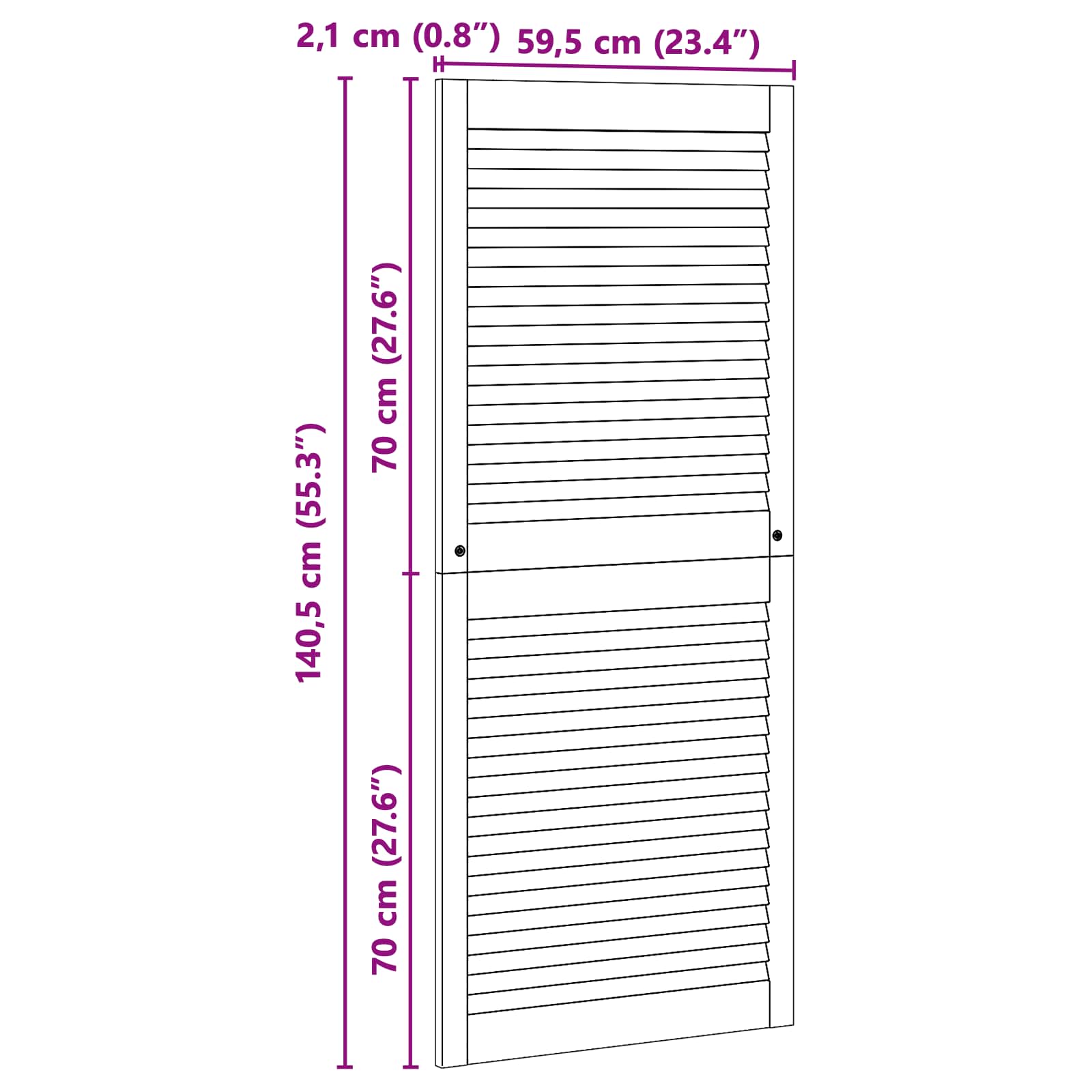 Πόρτα Ντουλάπας με πόρτα 2 pcs Φυσικό 140,5 x 2,1 x 59,5 cm - Pakobazaar