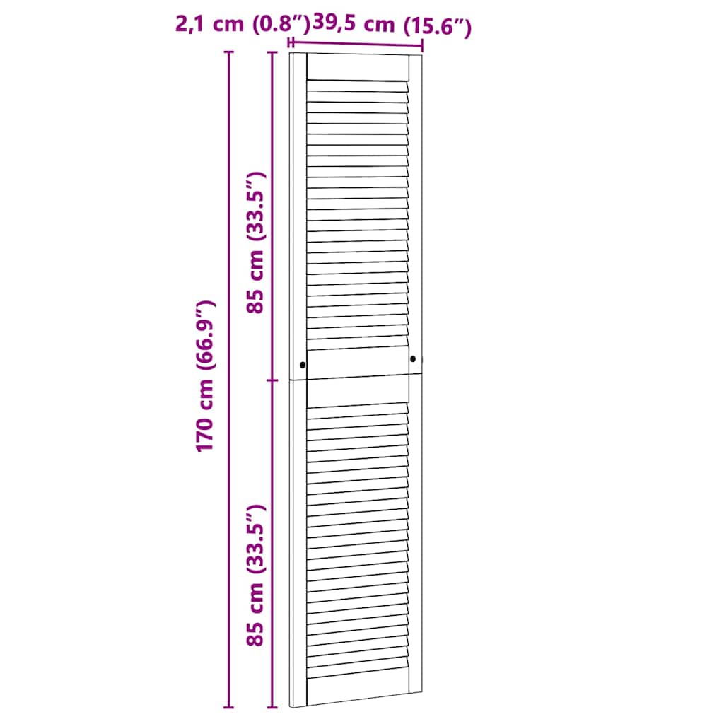 Πόρτα Ντουλάπας Φυσικό 170 x 2,1 x 39,5 cm Στερεά ξυλεία πεύκου - Pakobazaar