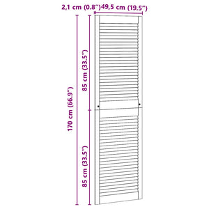 Πόρτα Ντουλάπας Φυσικό 170 x 2,1 x 49,5 cm Στερεά ξυλεία πεύκου - Pakobazaar