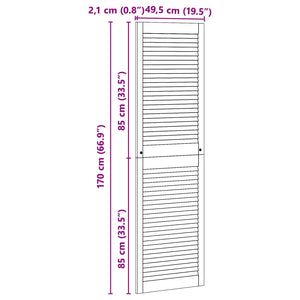 Πόρτα Ντουλάπας με πόρτα 2 pcs Φυσικό 170 x 2,1 x 49,5 cm - Pakobazaar