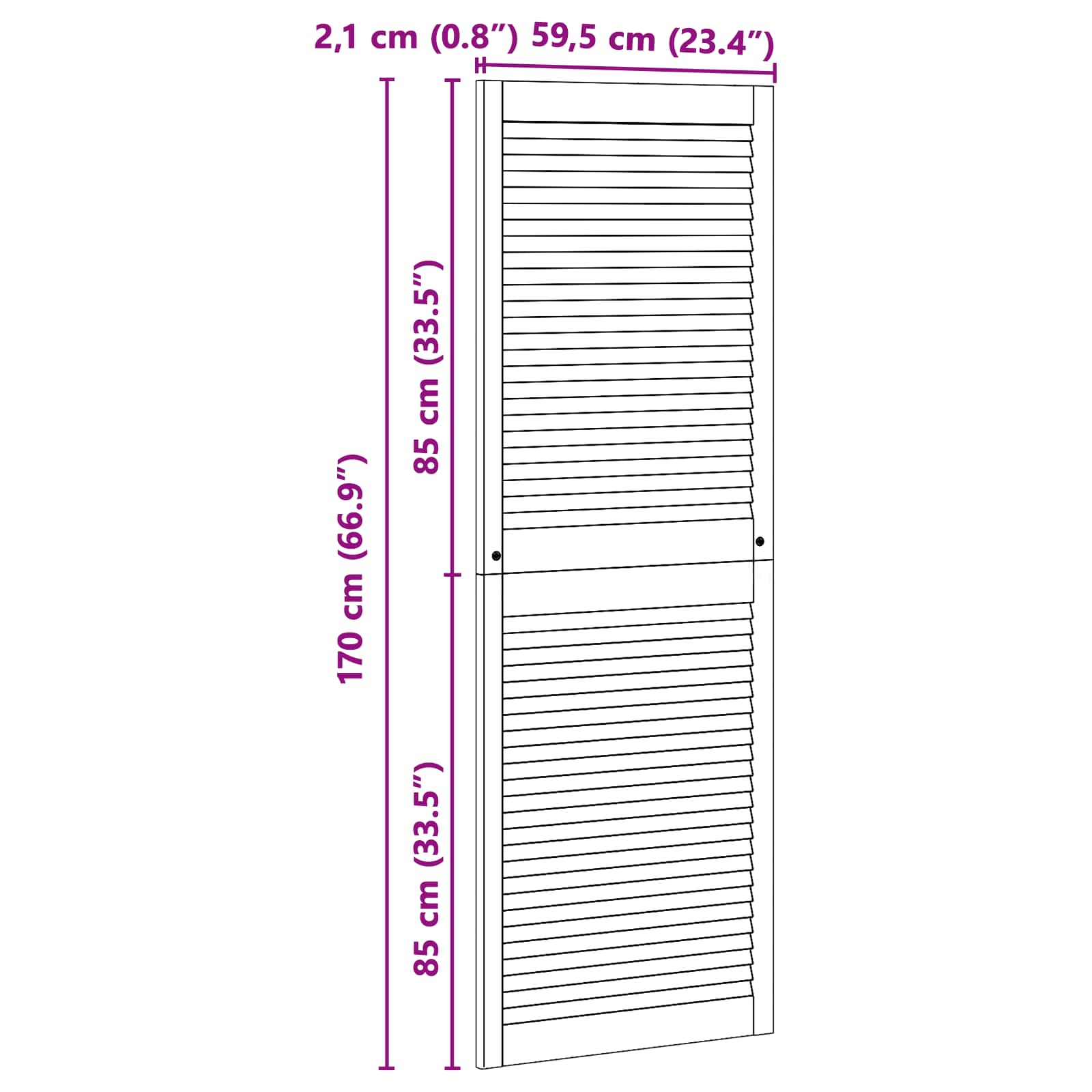 Πόρτα Ντουλάπας με πόρτα 2 pcs Φυσικό 170 x 2,1 x 59,5 cm - Pakobazaar