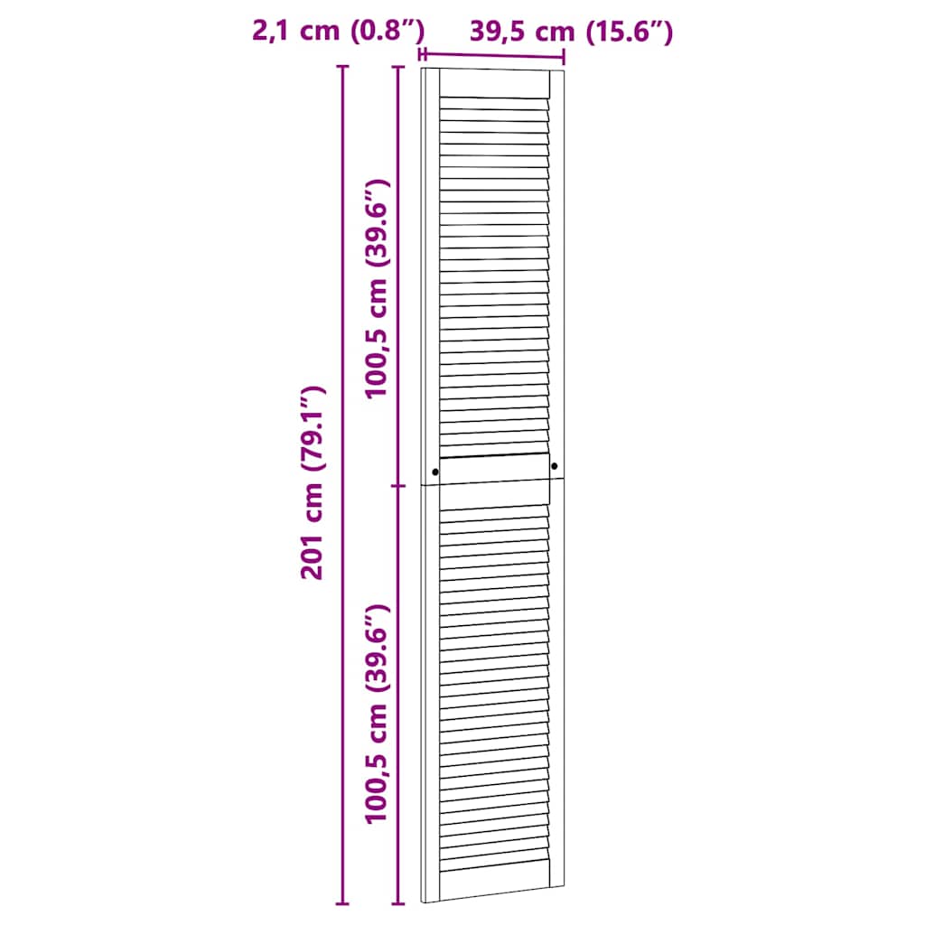 Πόρτα Ντουλάπας Φυσικό 201 x 2,1 x 39,5 cm Στερεά ξυλεία πεύκου - Pakobazaar