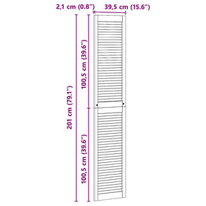 Πόρτα Ντουλάπας Φυσικό 201 x 2,1 x 39,5 cm Στερεά ξυλεία πεύκου - Pakobazaar