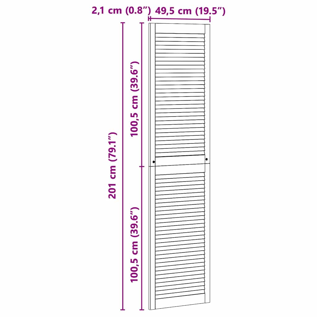 Πόρτα Ντουλάπας Φυσικό 201 x 2,1 x 49,5 cm Στερεά ξυλεία πεύκου - Pakobazaar