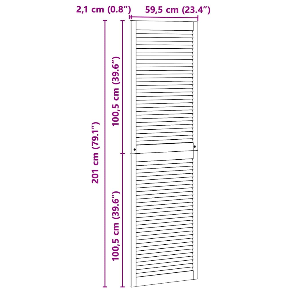 Πόρτα Ντουλάπας Φυσικό 201 x 2,1 x 59,5 cm Στερεά ξυλεία πεύκου - Pakobazaar