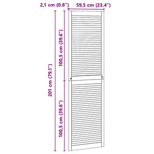 Πόρτα Ντουλάπας Φυσικό 201 x 2,1 x 59,5 cm Στερεά ξυλεία πεύκου - Pakobazaar