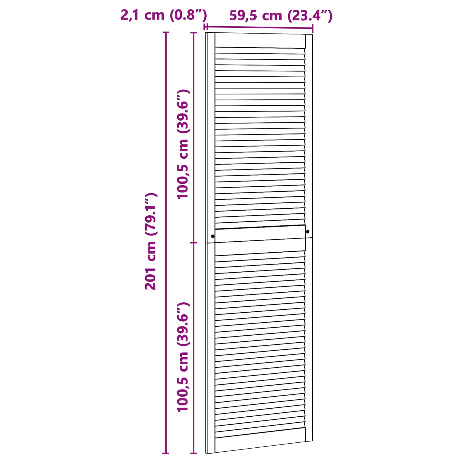 Πόρτα Ντουλάπας με πόρτα 2 pcs Φυσικό 201 x 2,1 x 59,5 cm - Pakobazaar