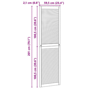 Πόρτα Ντουλάπας με πόρτα 2 pcs Φυσικό 201 x 2,1 x 59,5 cm - Pakobazaar