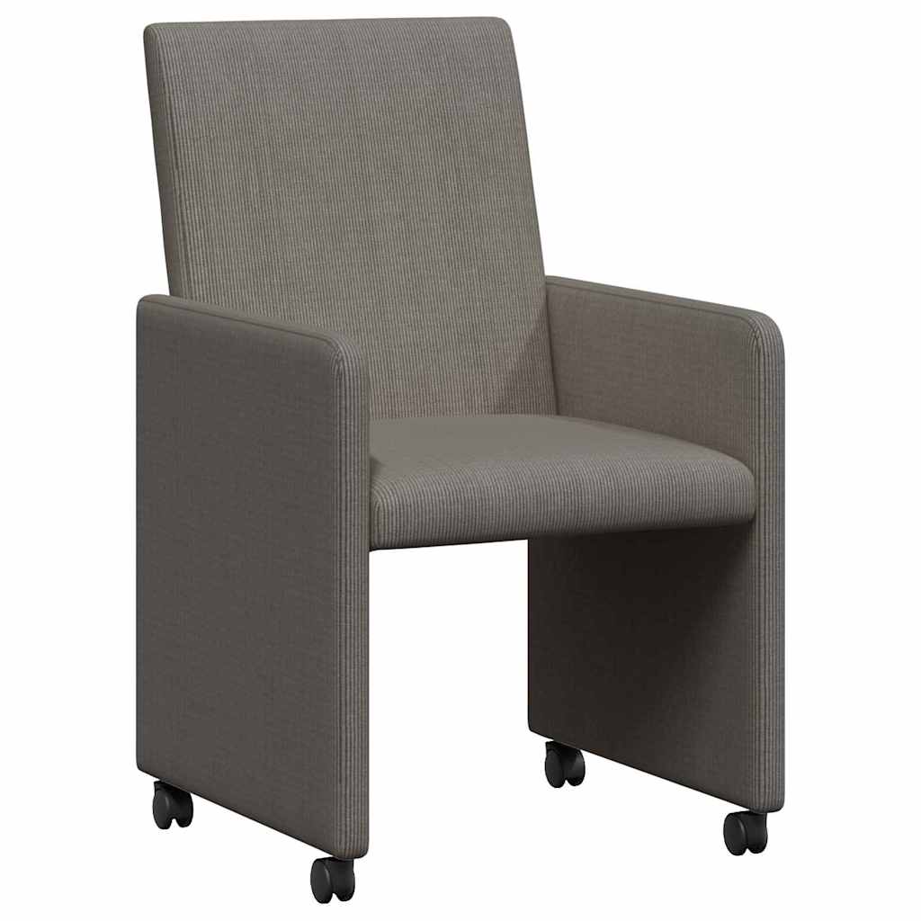 Καρέκλες Φαγητού με Ρόδες 2 pcs Ανοιχτό γκρι 57 x 66 x 94 εκ