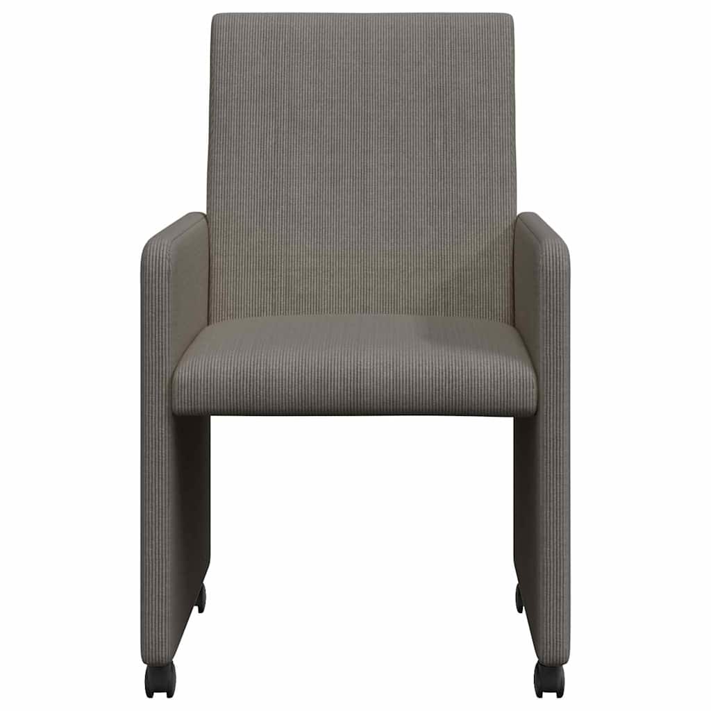 Καρέκλες Φαγητού με Ρόδες 2 pcs Ανοιχτό γκρι 57 x 66 x 94 εκ